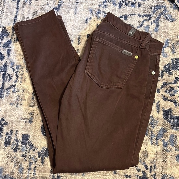 7 For All Mankind Denim - Brown Straight Leg Denim Jeans